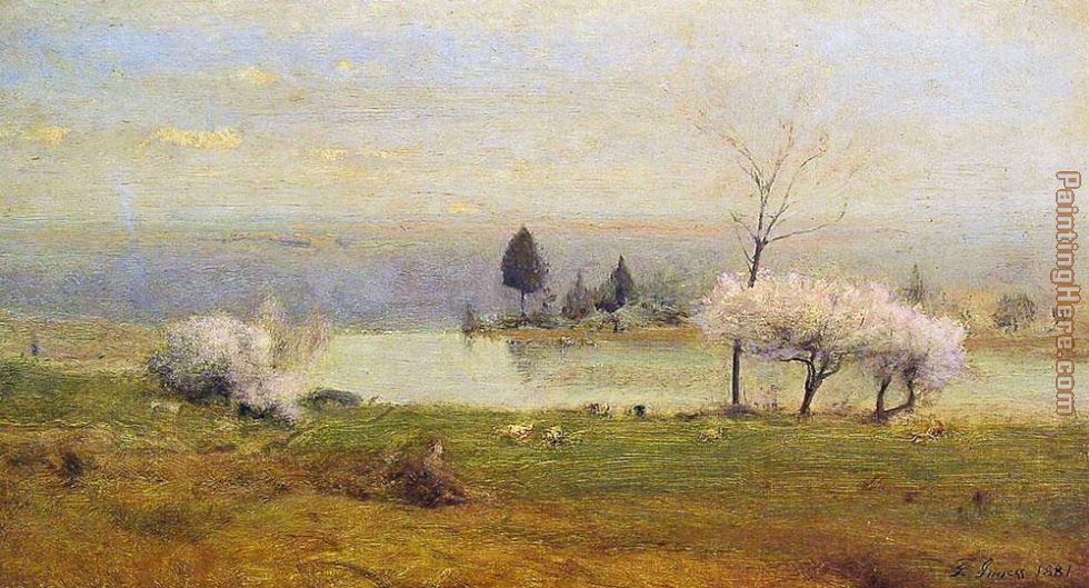 Pond at Milton on the Hudson painting - George Inness Pond at Milton on the Hudson art painting